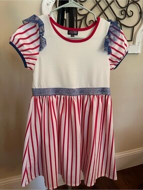 JoJo Siwa Red, White & Blue Striped Knit Dress